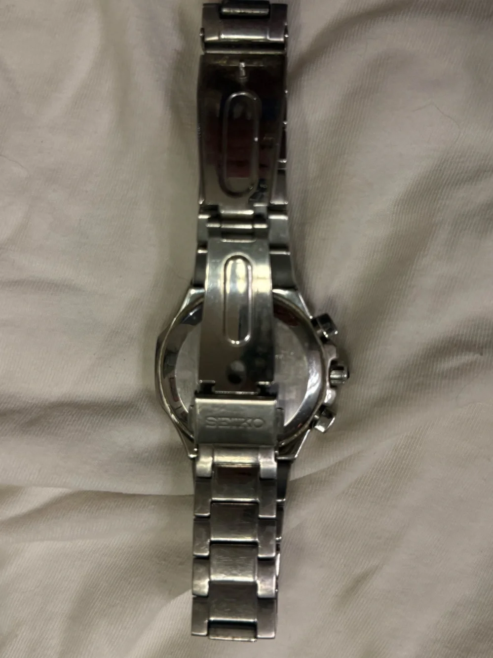 Seiko Coutura Silver Tone Mother-of-Pearl Dial Chronograph Watch